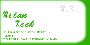 milan keck business card